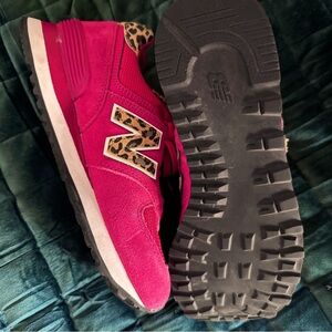 New Balance Women's red Leopard Sneakers